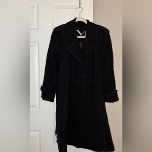 Mycra Pac Black Double-Breasted Trench Coat